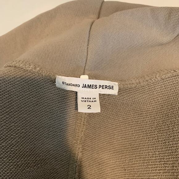 James Perse Blazer Womens 2 Taupe Standard Knit One Button Cotton Shawl Collar - Picture 8 of 12